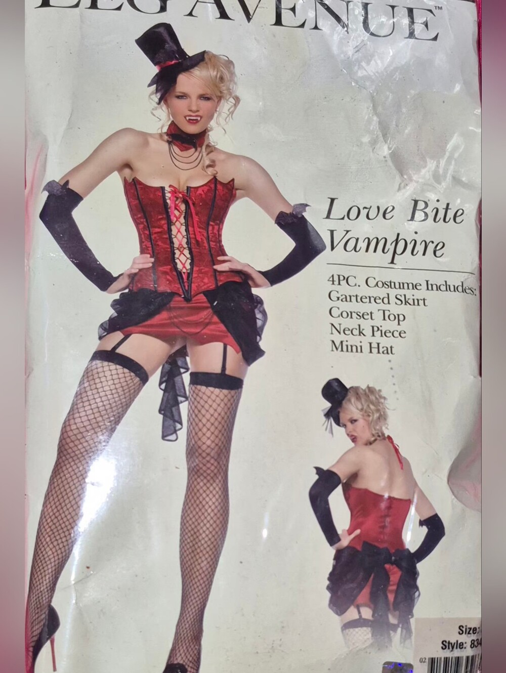 Leg Avenue Red and Black Love Bite Vampire Corset Costume